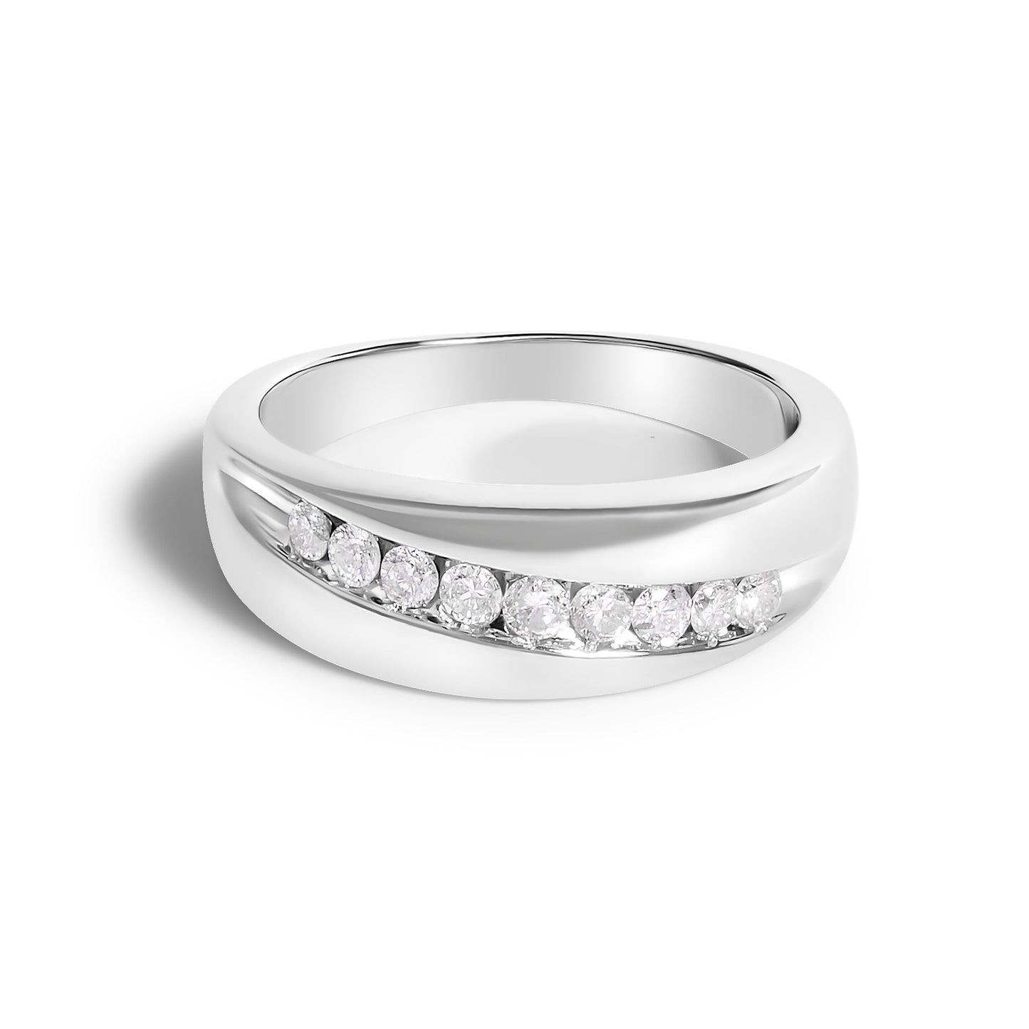 Men's .925 Sterling Silver 1/2 Cttw Diamond Band Ring - Size 10