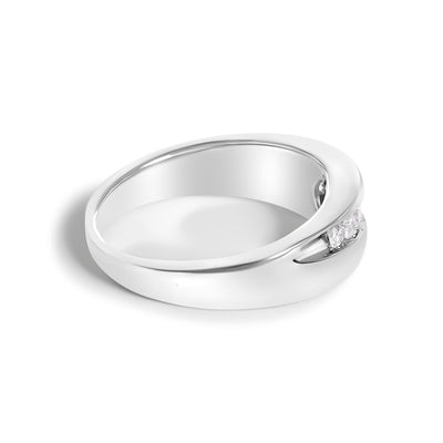 Men's .925 Sterling Silver 1/2 Cttw Diamond Band Ring - Size 10