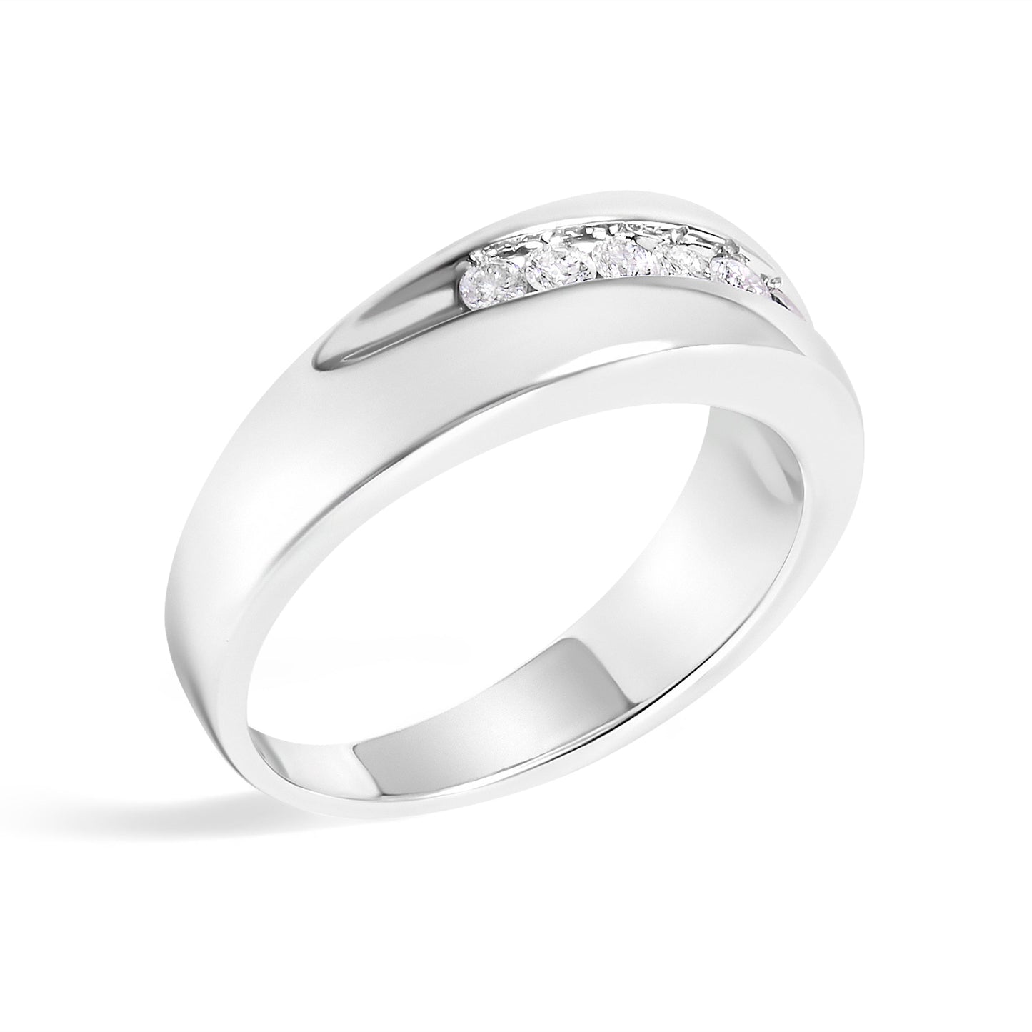 Men's .925 Sterling Silver 1/2 Cttw Diamond Band Ring - Size 10