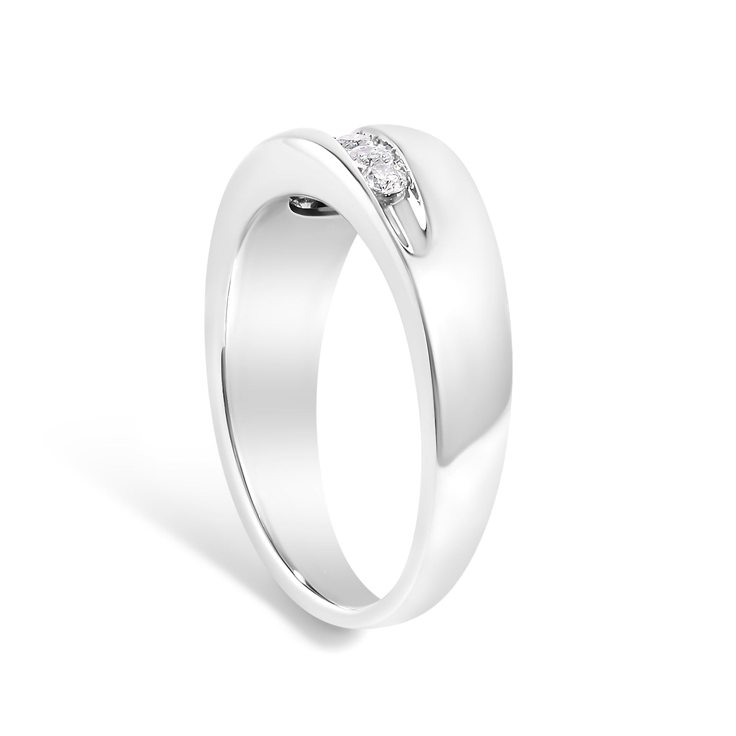 Men's .925 Sterling Silver 1/2 Cttw Diamond Band Ring - Size 10
