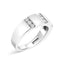 Bague en argent sterling .925 pour homme avec diamants en triple rangée - Taille 10