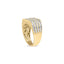 Bague en Or Jaune 10K avec 1.00 Cttw de Diamants pour Homme à Plusieurs Rangées