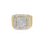 Men's 10K Yellow Gold Diamond Cluster Cocktail Ring