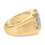 Men's 14K Yellow Gold Plated Sterling Silver Diamond Cluster Ring - Size 10