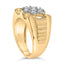 Men's 14K Yellow Gold Plated Sterling Silver Diamond Cluster Ring - Size 10