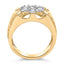 Men's 14K Yellow Gold Plated Sterling Silver Diamond Cluster Ring - Size 10