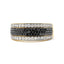 Bague en Argent Sterling Plaqué Or Jaune 14K à Plusieurs Rangées de Diamants - Taille 10