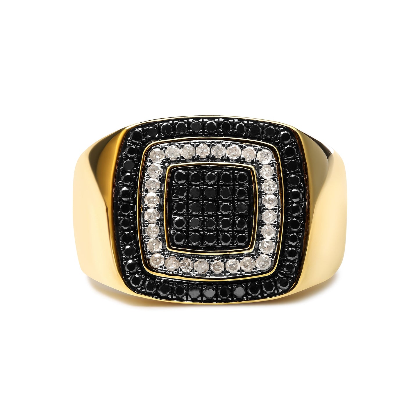 Anillo de Diamantes de Oro Amarillo de 10K para Hombre - Talla 10