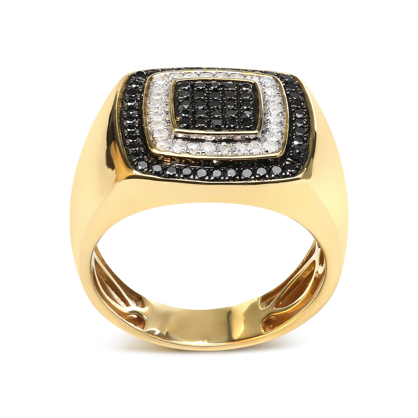 Anillo de Diamantes de Oro Amarillo de 10K para Hombre - Talla 10