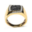 Bague de déclaration en diamant en or jaune 10K pour homme avec cluster en coussin