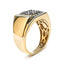 Bague de déclaration en diamant en or jaune 10K pour homme avec cluster en coussin
