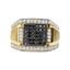 Men's 14K Yellow Gold Plated Sterling Silver Diamond Cluster Ring - Size 10