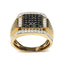 Men's 14K Yellow Gold Plated Sterling Silver Diamond Cluster Ring - Size 10