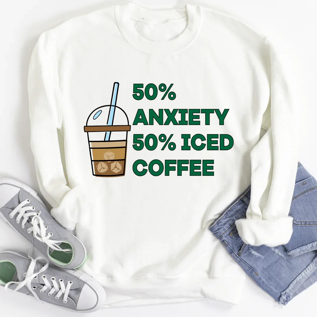Sudadera 50% Ansiedad 50% Café Helado