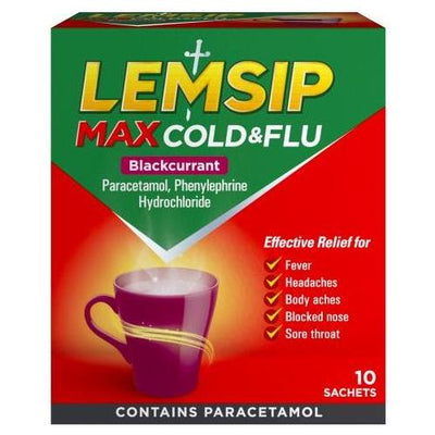 Lemsip Max Cold & Flu Cassis 10pk