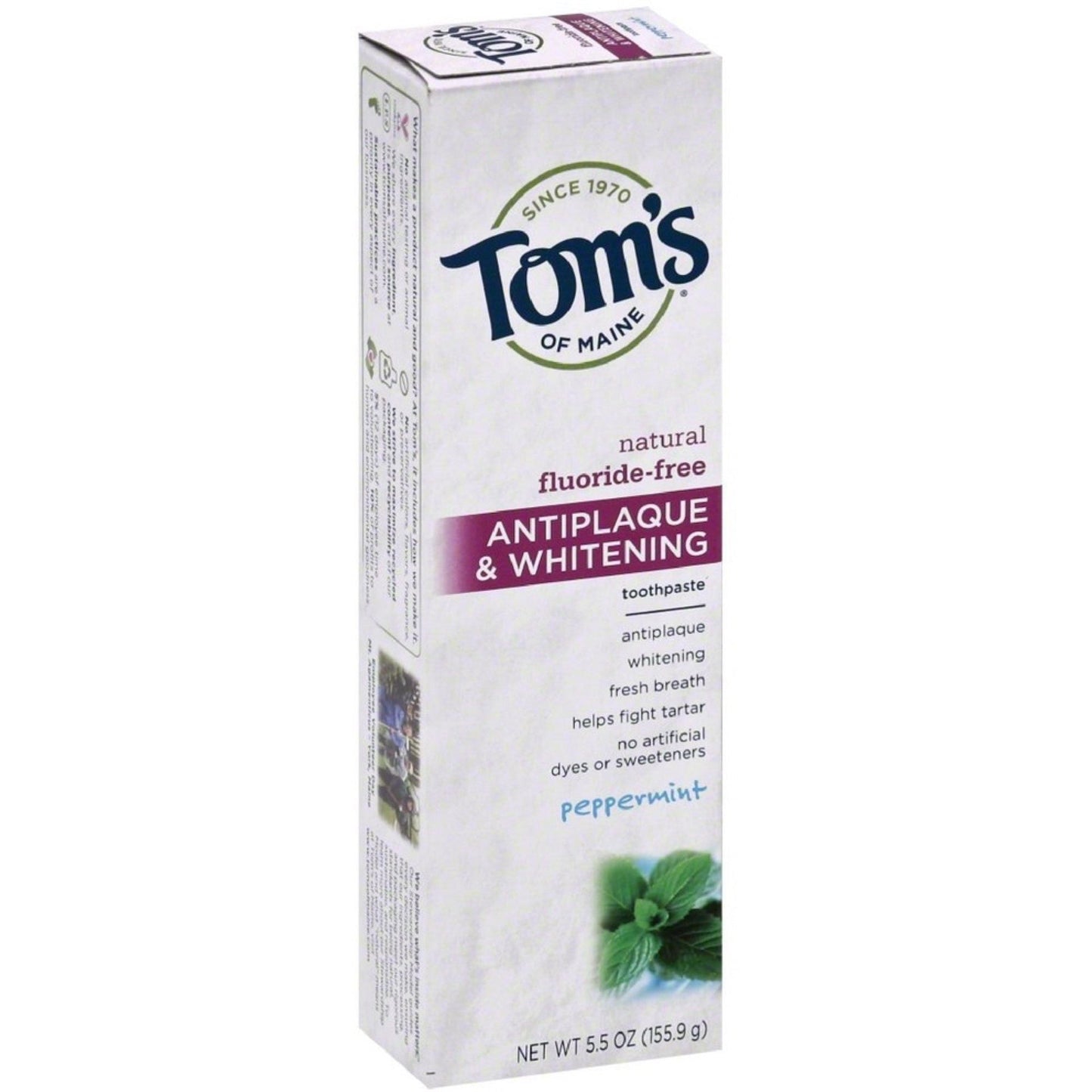 Pasta de dientes Tom's of Maine Antiplaque y Blanqueadora de Menta - 5.5oz