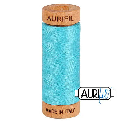 Bobine de coton Aurifil 80wt 5005 turquoise vif