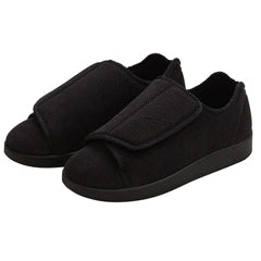 Chaussons faciles à fermer extra extra larges pour femmes Silverts - Noir
