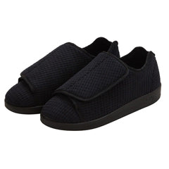 Silverts Black Reusable Slippers - Size 10 / 2X-Wide with Slip-Resistant Sole