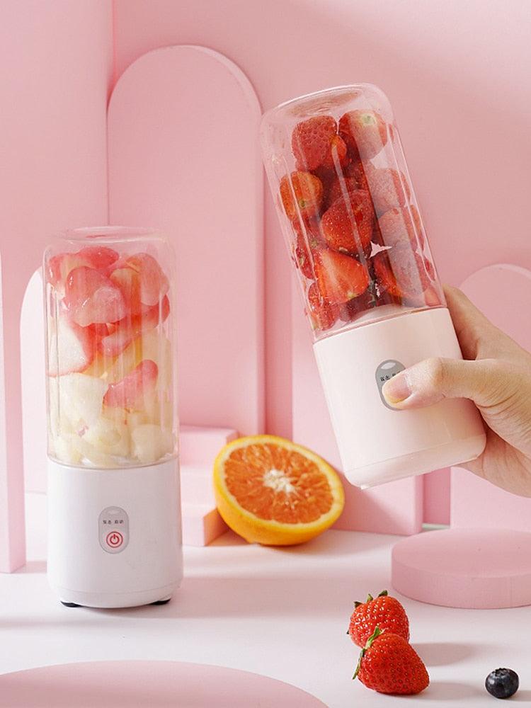 Compact 500Ml USB Rechargeable Blender with 6 Stainless Steel Blades for Smoothies and Juices - Korvel