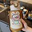 500ml Insulated Stainless Steel Kids Water Bottle - Cute Cartoon Design with Straw & Adjustable Strap - Korvel
