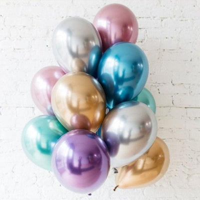50/100pcs Metallic Latex Balloons for Celebrations