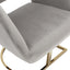 COOLMORE Upholstered Tufted Living Room Chair Textured Linen Fabric Accent Chair with Metal Stand - Korvel