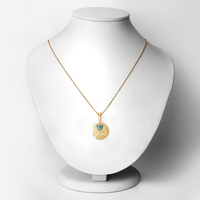 Pendentif en argent sterling avec émeraude véritable de 0,17 carat