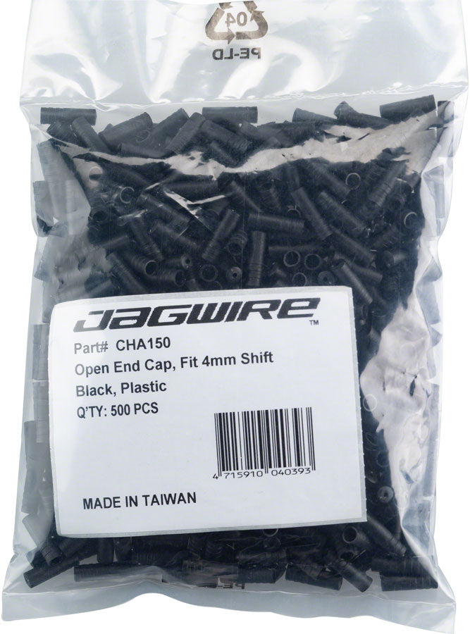 Jagwire Tapones de Nylon Abiertos de 4 mm Bolsa de Recarga de 500 - Negro