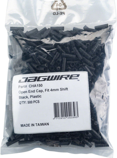 Jagwire 4mm Bouchons d'extrémité en nylon ouvert - Sac de 500 - Noir