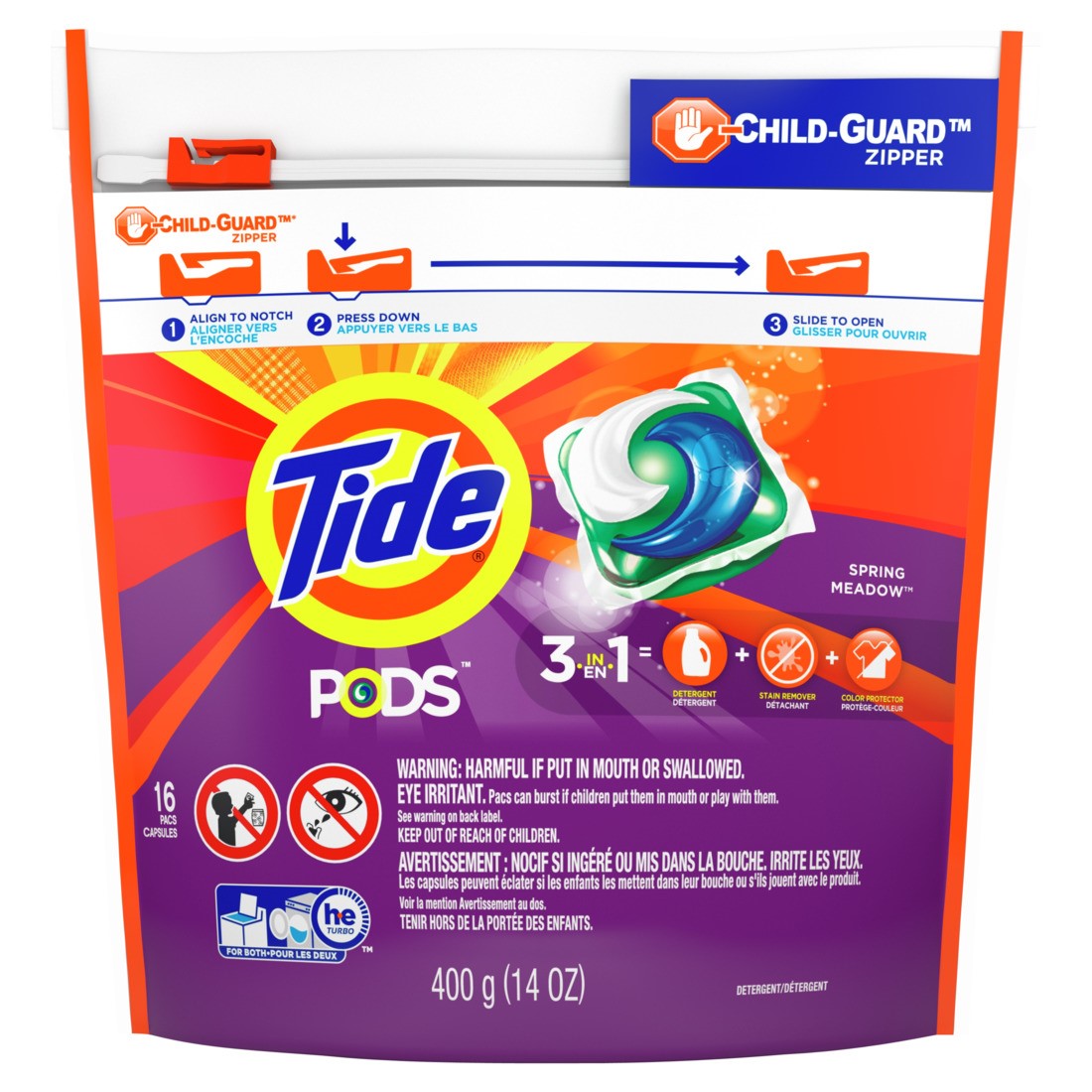 Tide Spring Meadow Laundry Detergent Pods - 16 Count
