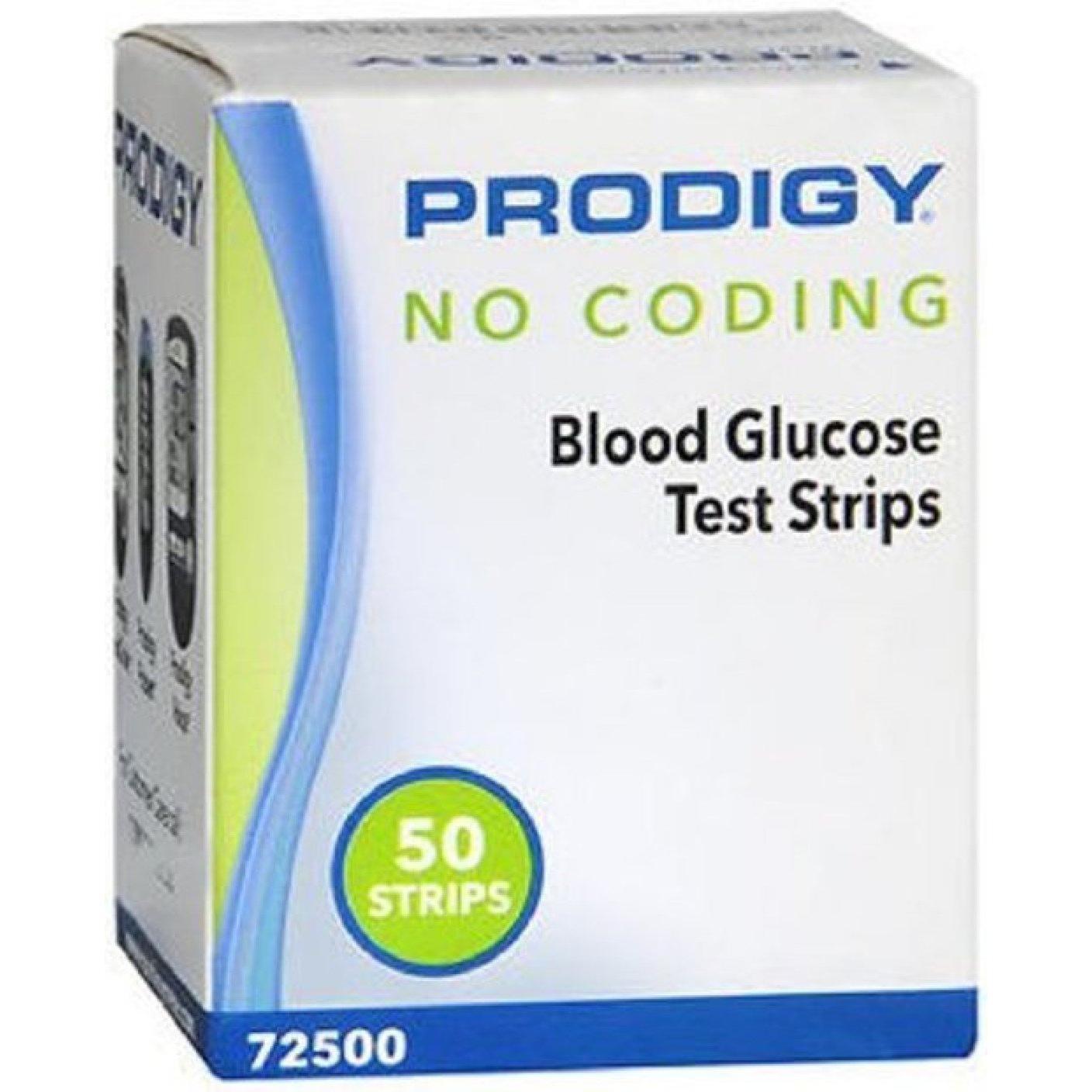 Tiras de Prueba de Glucosa en Sangre Prodigy Sin Codificación
