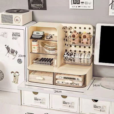 Premium Desk Organizer with Hook Drawer and Card Display Stand