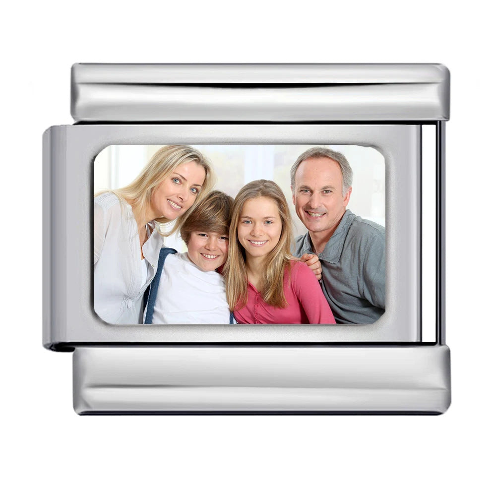 DIY Personalized Photo Picture Frame Making Titanium Steel Watch Band Chain Fashion Splicing Modular Bracelet - Korvel