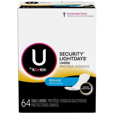 U by Kotex Lightdays Plus Serviettes Hygiéniques - 8 Paquets de 64 unités