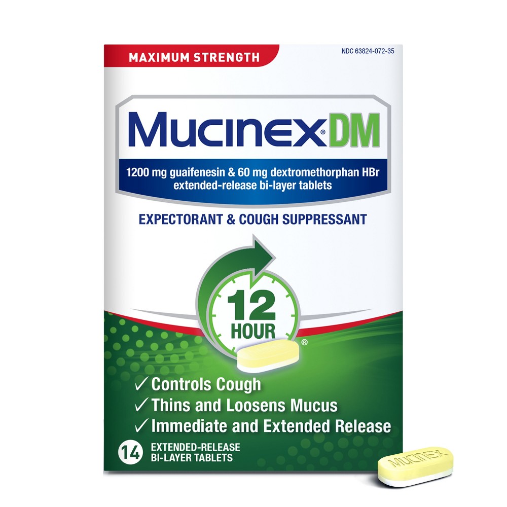 Tabletas Expectorantes y Supresoras de la Tos Mucinex de Máxima Fuerza