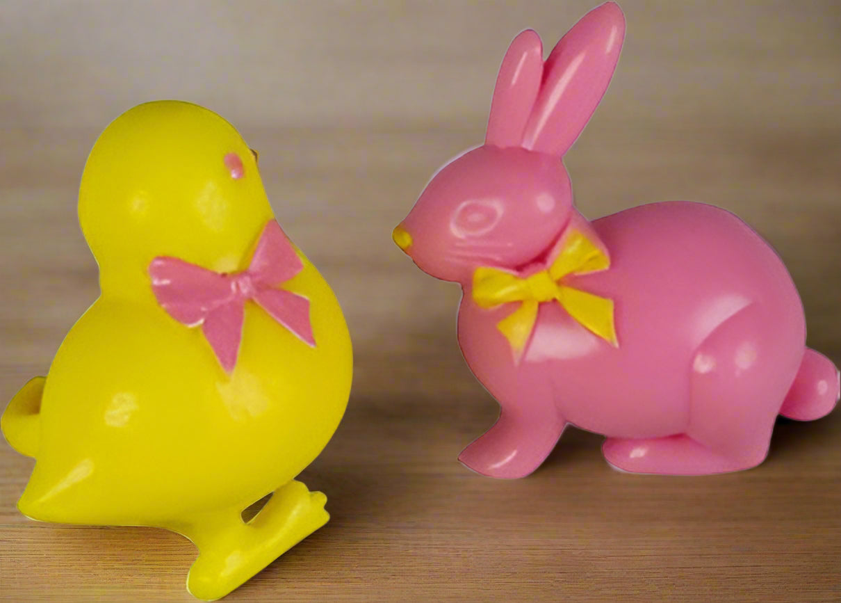 Rings 3D Lapin & Poussin - Assortiment Rose & Jaune - 72 Comptes
