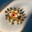 New Exaggerated Devil's Eye Brooch Baroque Pearl Tassel for Men Women Unisex Pin Jewelry European And American Vintage - Korvel