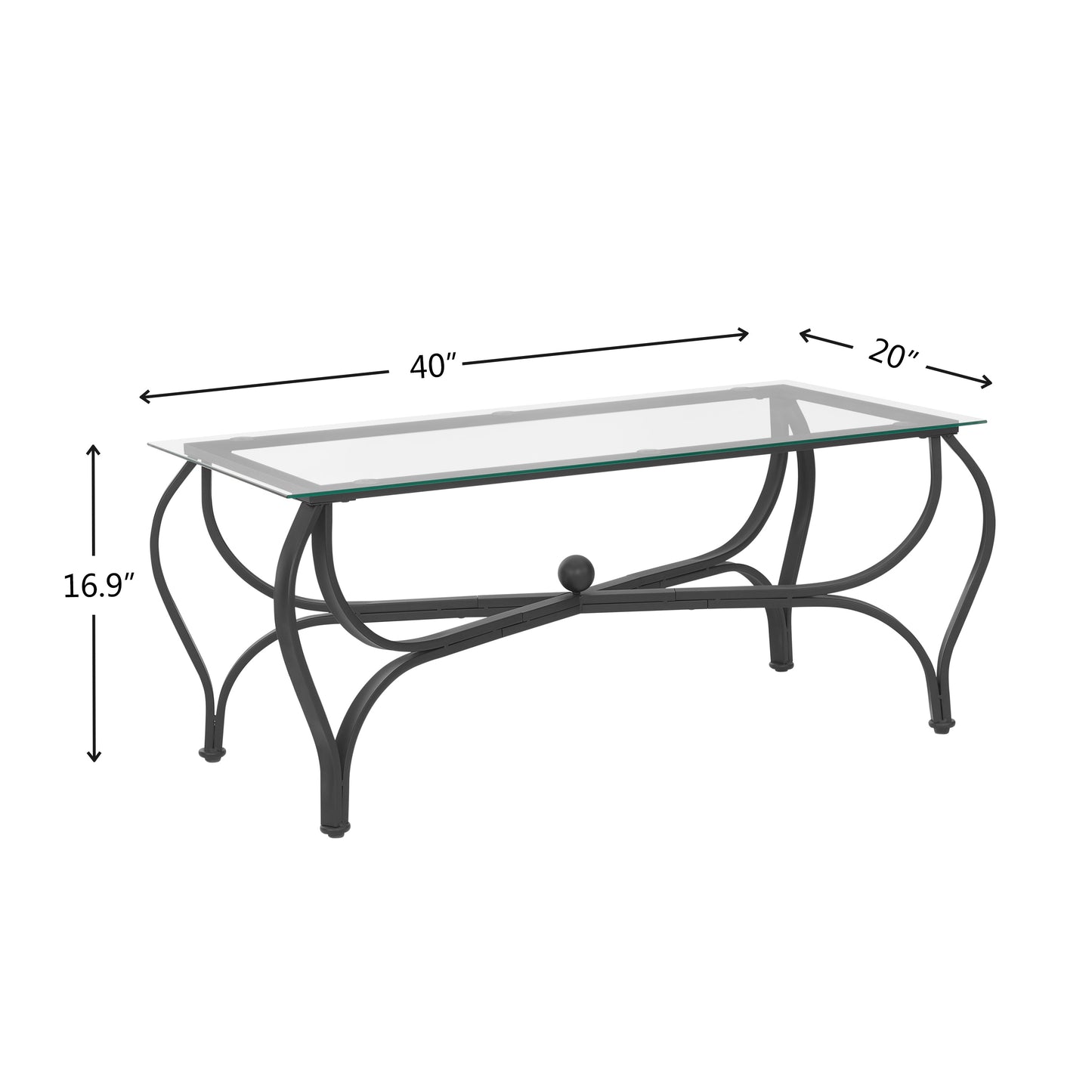 Conjunto de Mesa de Café Elegante de 3 Piezas con Vidrio Templado