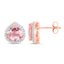 Boucles d'oreilles halo en morganite et diamants de 3,27 carats