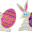 Plastic Happy Easter Bunny with Egg Plaque, 3 1/2"