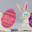 Plastic Happy Easter Bunny with Egg Plaque, 3 1/2"