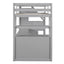 Twin Size Loft Bed with Desk and Shelves Two Built-in Drawers, Storage Staircase Gray - Korvel