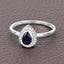 Anillo de Compromiso de Zafiro Azul y Diamante de 0.48 Quilates en Oro Blanco de 14K