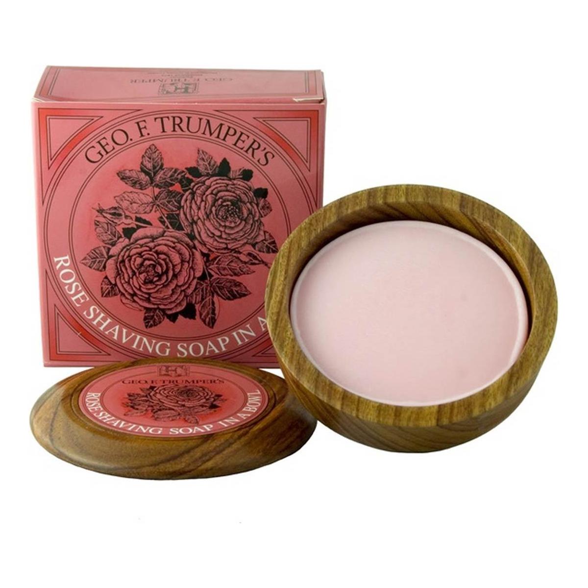 Jabón de Afeitar Duro Geo. F. Trumper Rosa en Tazón de Madera 80g