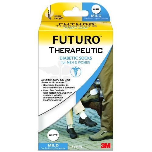 Chaussettes Diabétiques Futuro - Compression Légère, Blanc, Petit/Moyen