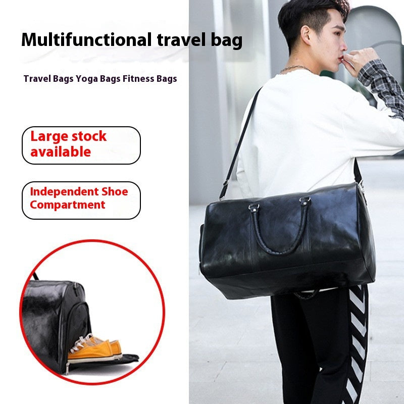 Pu Retro Business Traveling Duffel Bag - Large Capacity