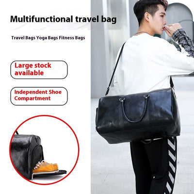 Pu Retro Business Traveling Duffel Bag - Large Capacity