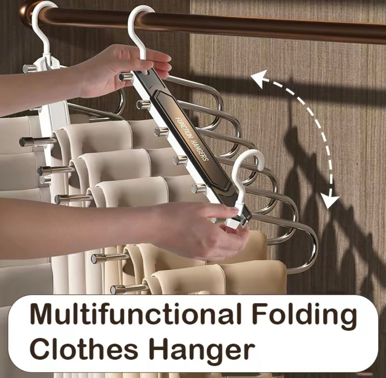 FoldSpace Pants Hanger - 6-Layer Space-Saving Organizer