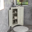 Oak Triangle Bathroom Storage Cabinet with Adjustable Shelves, Freestanding Floor Cabinet for Home Kitchen - Korvel